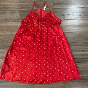 Gilligan & O'Malley red babydoll slip‎ dress chemise satin